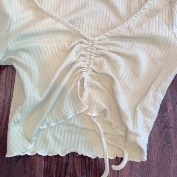 Pacsun lime green crop top boho cinched size xsmall - Picture 5 of 6